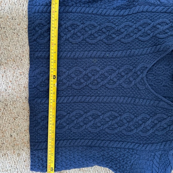 Paul James 100% XL wool dark blue cable knit sweater - Picture 5 of 7